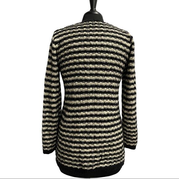 Mirumi Black And White Striped Eyelash Tunic Sweater Sz M - Picture 7 of 11